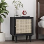 Handcrafted Cane Wooden Bedside Table