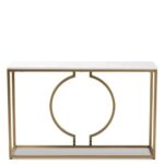Wooden Artistic Metal & Marble Design Console Table - Image 5