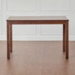 Wooden Artisitic 4-Seater Dining Set with Chairs and Bench - Brown - Image 5