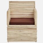 Mango Wood 1 Seater Sofa In Natural Finish - Image 3