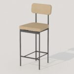 Antique Square Bar Chair - Image 3