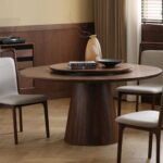 Solid Round walnut Dining Table dining table