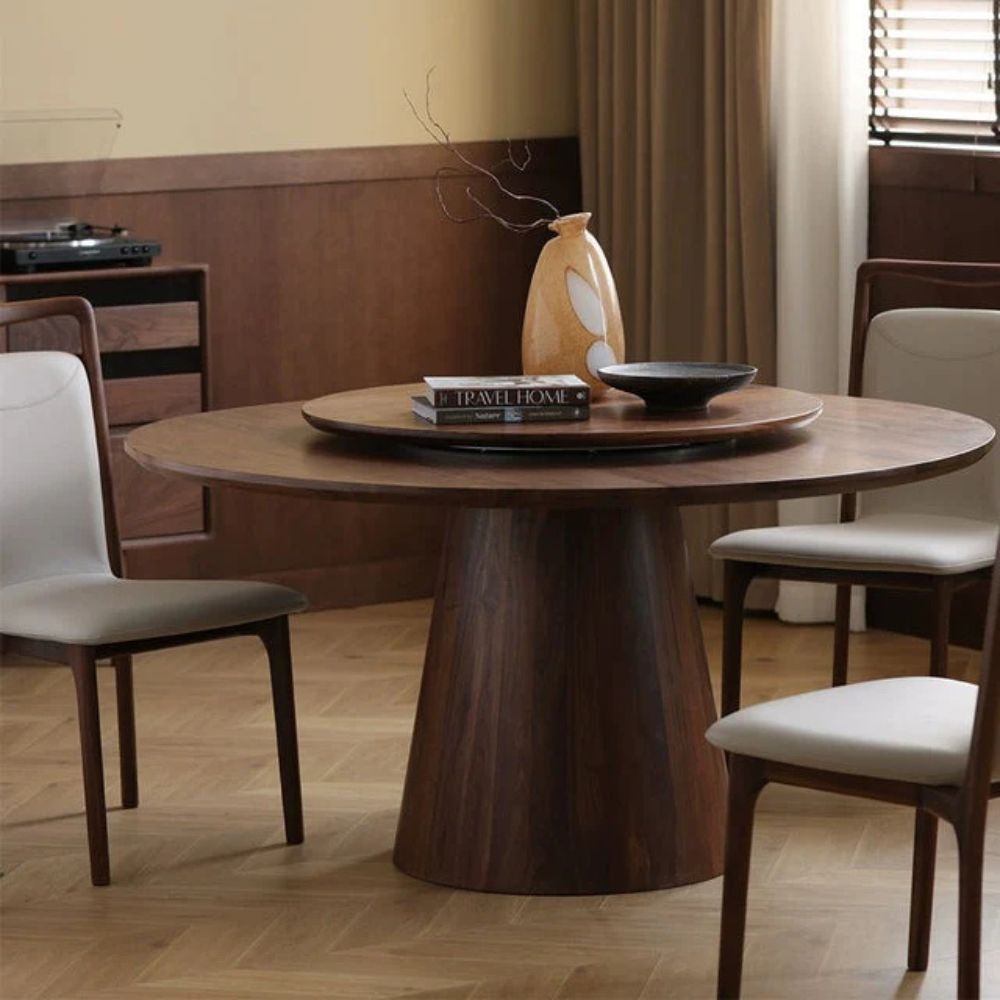 4-247.jpg Solid Round walnut Dining Table dining table - Image 1