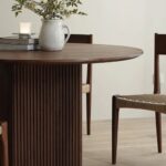 Handmade Round Top Square Leg Walnut Dining Table & Chairround dining table - Image 4