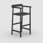 Wooden Indian Design Square Barstool - Image 3