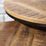 Handcrafted Wooden 2 Set Centre Table & Metal - Image 4