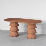 Antique 2 Steer Dinning Table - Image 5