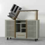 Hand Carved Antique Mango Wood Bar Unit - Image 4