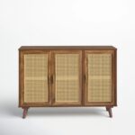 Handcrafted Cane Modern Door Sideboard Full Storage - Image 4