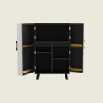 Wooden Artistic Indian Antique Mango Wood Bar Cabinet - Image 9