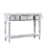 Antique Wooden Console Foyer 3 Drawer Table - Image 4