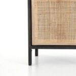 Wooden Curve Rattan Bedside Table - Image 5