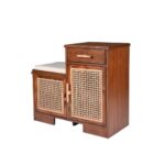 Handcrafted Cane Double Door Cabinet - Image 4