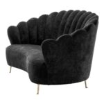 Seater Black Velvet Sofa - Image 5