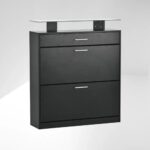Handcrafted Manufactured Black Wood Shoe Rack - Image 4