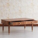 Handcrafted Wooden Two Drawer Solid Coffee Table - Image 2