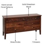 Handcrafted Sheesham Wood Dresser for Living Room - Image 4