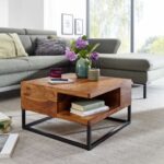 Handmade Coffee Table With Metal Leg