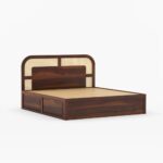 Wooden Artistic Brown Nomad Mango Wood Box With Storage - Image 4