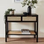 Black Two Drawer Wooden Console - Image 5