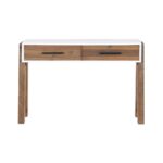 Handcrafted Wooden 2 Drawer Natural | Finish Console Table - Image 4