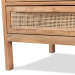 Wooden Rattan Bedside Table - Image 3