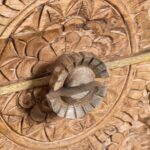 Handcarved Bedside Table with Drawers - Image 4