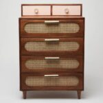 Rattan Solid Wood Tall Chest of Drawer - Image 2