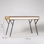 Wooden & Metal 2 Drawer Console Table - Image 3