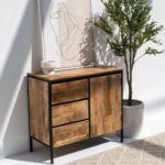 Industrial 3 Drawers & 1 Doors Sideboard - Image 2