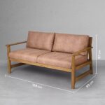 Wooden 2 Seater Sofa - Image 4