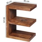 Wooden Handcrafted E Shape Unique End Table - Image 4