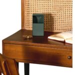 Wooden Artistic Teak Wood & Rattan Study Table - Image 3