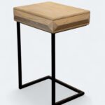 Wooden and Black Iron Side Table - Image 2