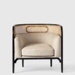 Antique Accent Sofa Cane Chair - Image 4