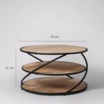 Handcrafted Solid Wooden Round Coffee Table - Image 4