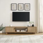 Wooden Reeded 2-Door TV Stand - Image 3