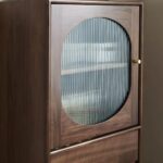 Wooden 1Door & 2 Drawer Storage Cabinet with Curved Furniture - Image 5
