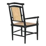 Handcrafted Wooden Cane Black Chair - Image 5