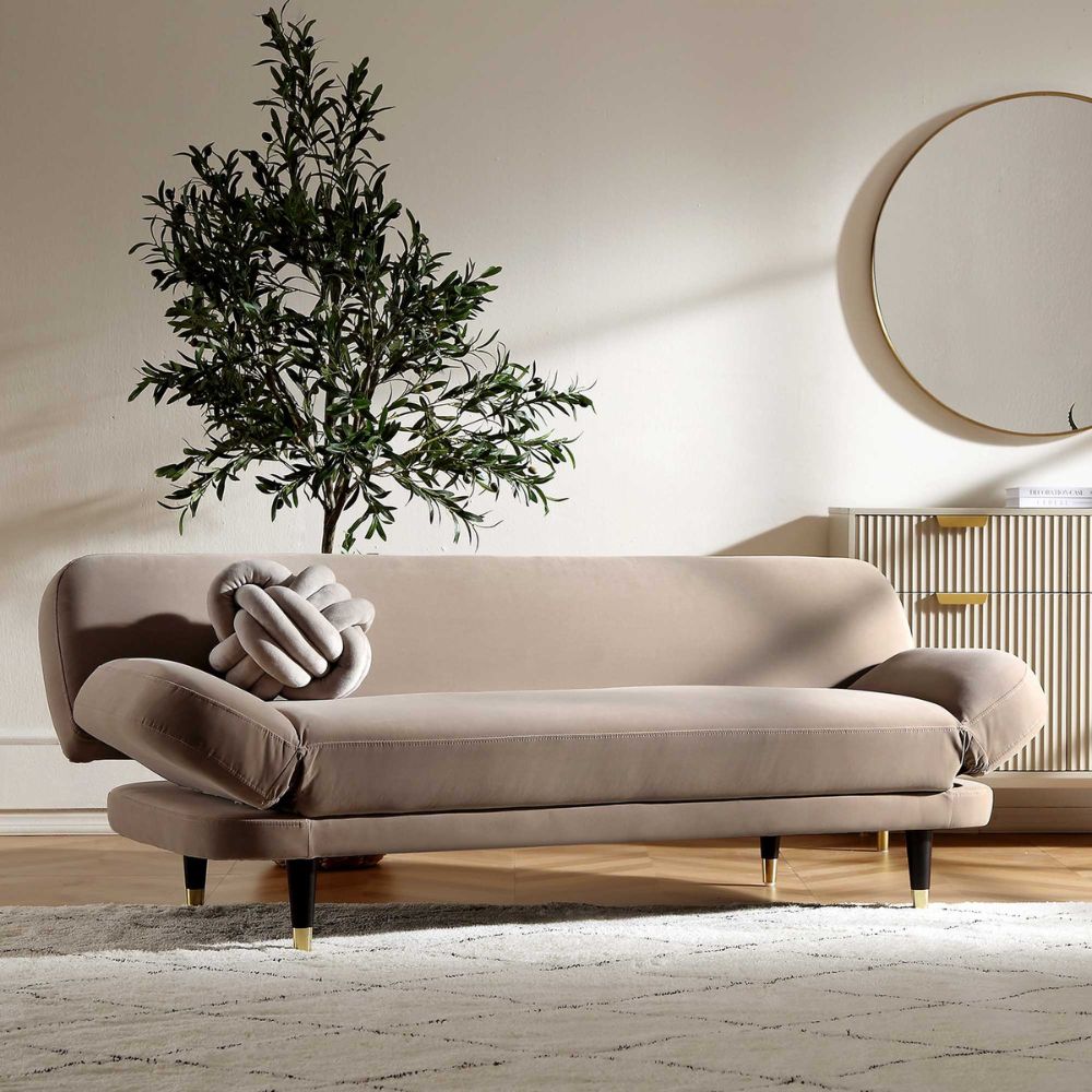 4-7-1.jpg Daphnis Aegean Blue Velvet Sofa, 2-Seater - Image 1