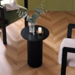 Maru Oak Round Side Table, Black - Image 2