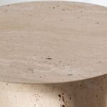 Milan Fluted Travertine Plinth with a Thick Round Top - Image 3