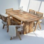 Madeline Oval Dining Table with Slat Flat Legs - Image 2