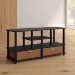Modern Reeded TV Stand with Open Storage - Image 2