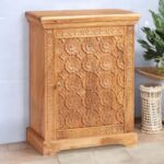 Hand Carved Floral Bedside Table - Image 2