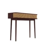 Handcrafted Cane &  Wooden Console Table - Image 4