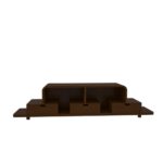 Antique Montage Dark Walnut Wooden Handmade Multi-Storage TV Unit - Image 4
