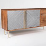 Solid Wood Sideboard 2 Door & 3 Drawer Furniture - Image 5