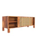 Antique Vintage Ethnic Super Cane Handmade Wooden TV Stand - Image 4