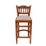 Wooden bar height chair with curvy design - Image 2